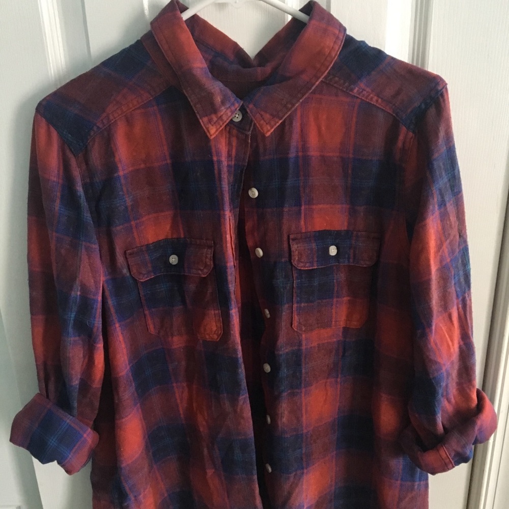 Red and Navy Plaid Shirt